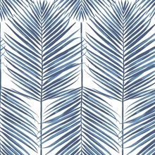 Paradise Palms Botanical Coastal Blue Peel and Stick Wallpaper
