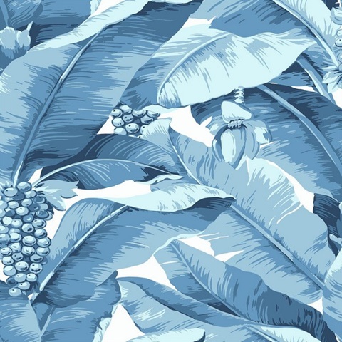 Paradisio Tropical Palm Tree Blue Wallpaper