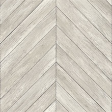 Parisian Light Grey Parquet Herringbone Wood Wallpaper