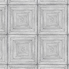 Parquet Geometric Grey Wood Squares Wallpaper