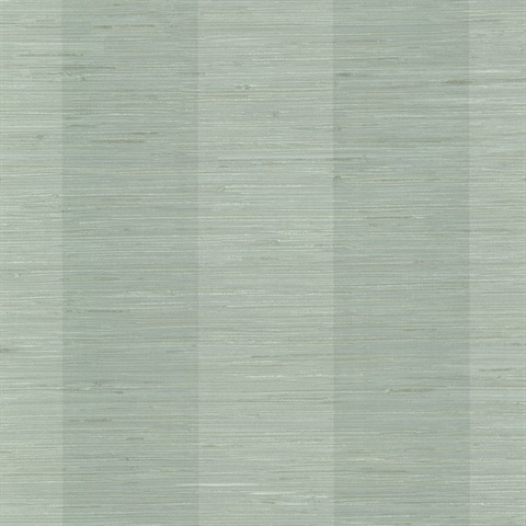 Pasadena Aqua Faux Grasscloth Stripe  Wallpaper
