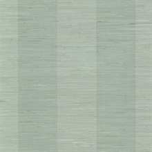 Pasadena Aqua Faux Grasscloth Stripe  Wallpaper