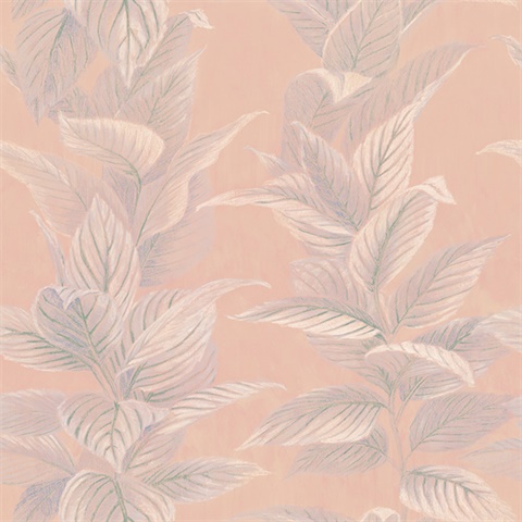 Pastel Palm Beverly Pink Peel and Stick Wallpaper