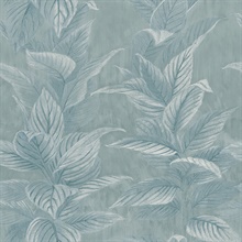 Pastel Palm Malibu Blue Peel and Stick Wallpaper