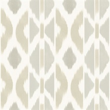 Patan Beige Ikat Diamond Wallpaper