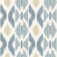 Patan Denim Ikat Diamond Wallpaper