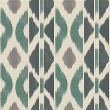 Patan Indigo Ikat Diamond Wallpaper