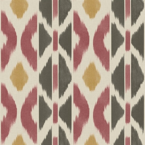 Patan Ruby Ikat Diamond Wallpaper