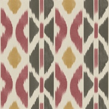 Patan Ruby Ikat Diamond Wallpaper