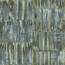 Patina Panels Blue Metal Wallpaper