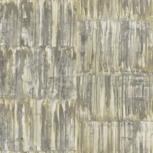 Patina Panels Yellow Metal Wallpaper