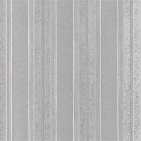 Classic Stripe Emboss Silver Wallpaper
