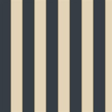 Formal Thin Stripe Navy Blue and Cream Wallpaper