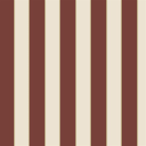 Formal Thin Stripe Red Beige and Gold Wallpaper
