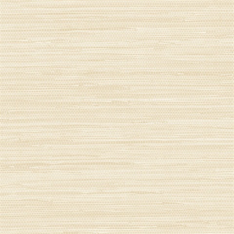 Pearlescent Grasscloth Cream Wallpaper