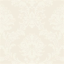 Small Floral Damask Beige Wallpaper