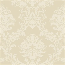 Small Floral Damask Cream Wallpaper
