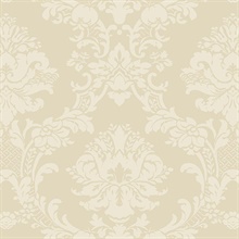 Small Floral Damask Cream Wallpaper
