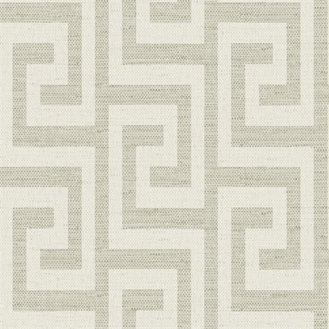 Pavestone Luna Retreat Greek Key Linen Texture Wallpaper