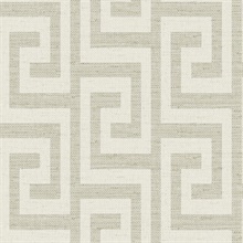 Pavestone Luna Retreat Greek Key Linen Texture Wallpaper
