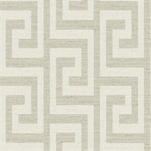 Pavestone Luna Retreat Greek Key Linen Texture Wallpaper