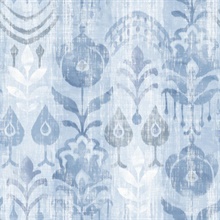 Pavord Blue Floral Shibori Wallpaper