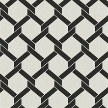 Payton Black Textured Hexagon TrellisWallpaper