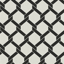 Payton Black Textured Hexagon TrellisWallpaper