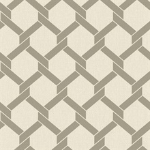 Payton Taupe Textured Hexagon TrellisWallpaper