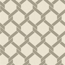 Payton Taupe Textured Hexagon TrellisWallpaper