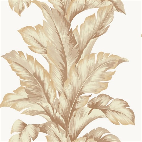 Peachy Vertical Banana Leaf Wallpaper