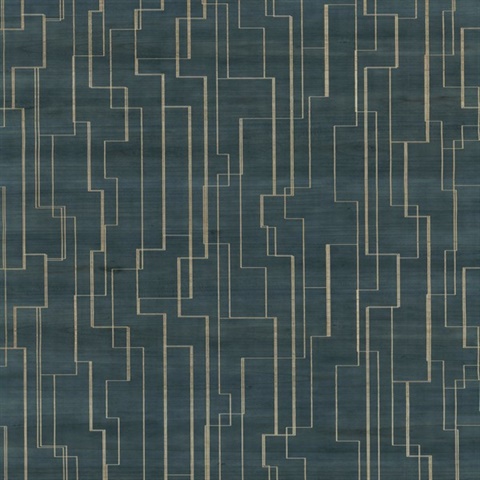 Inlay Line Peacock Wallpaper