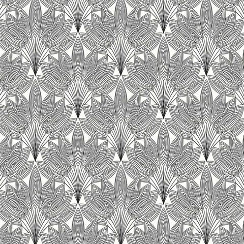 Peacock Leaves Botanical Ebony Peel and Stick Wallpaper