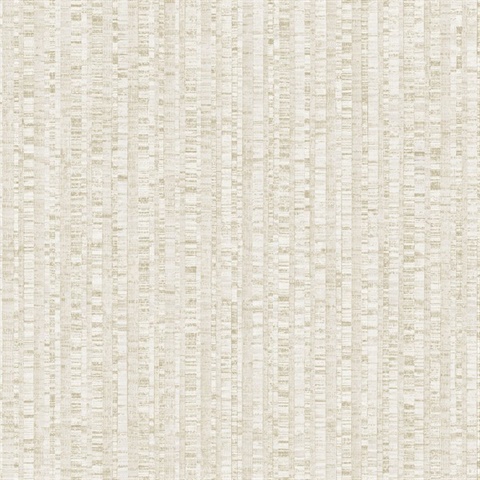 Pearl & Beige Linen Stripe Wallpaper