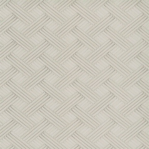 Pearl Trax Metallic Wickwork Parquet Lines Wallpaper