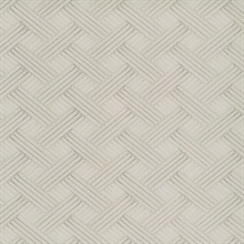 Pearl Trax Metallic Wickwork Parquet Lines Wallpaper