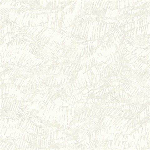 Pearl White Abstract Leaves Wallpaper