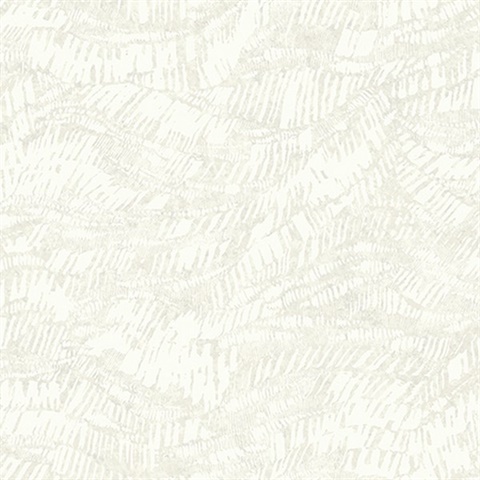 Pearl White Abstract Leaves Wallpaper