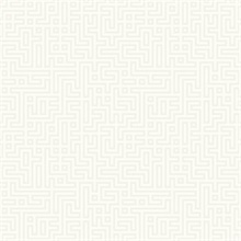 Pearl & White Textured Greek Key Wallpaper
