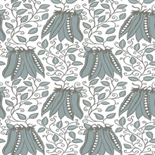 Peas in a Pod Turquoise Garden Wallpaper