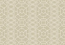 Pei Ling Geometric Lattice Taupe Raffia Wallpaper