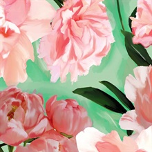 Large Painterly Peony Wallpaper