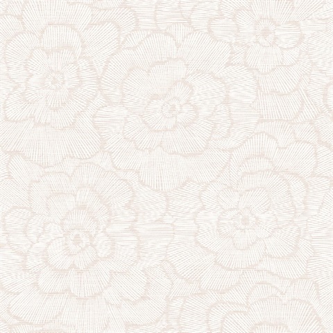 Periwinkle Pink Large Abstract Textured Flower Wallpaper