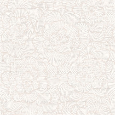 Periwinkle Pink Textured Floral Wallpaper