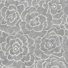 Periwinkle Slate Grey Textured Floral Wallpaper