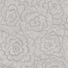 Periwinkle Sterling Large Abstract Textured Flower Wallpaper