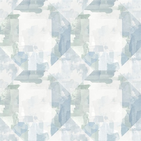 Perrin Blue Gem Geometric Watercolor Wallpaper