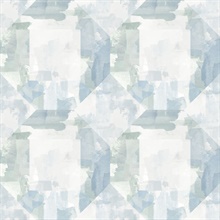 Perrin Blue Gem Geometric Watercolor Wallpaper