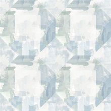 Perrin Blue Gem Geometric Watercolor Wallpaper