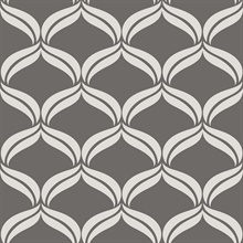 Petals Grey Ogee Wallpaper